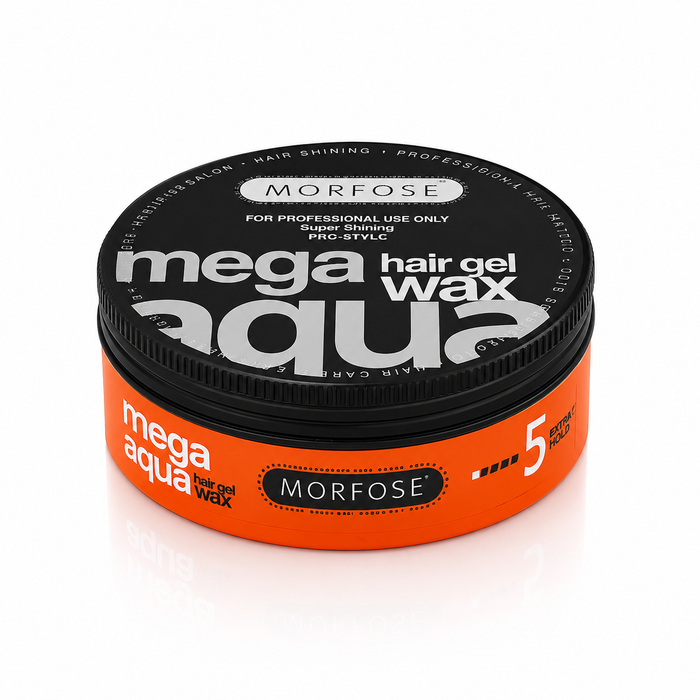 Morfose Mega Aqua Hair Gel Wax 150 ml – Starkt Vattenbaserat Hårvax Hold 5