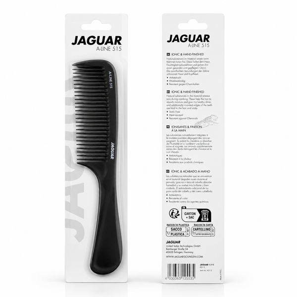 Jaguar A-Line 515 Klippkam 20 cm – Professionell Antistatisk Frisörkam
